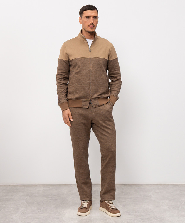 CAPOBIANCO Коричневый спортивный костюм с льном 20M453DH00C20M704DH00 изображение 3