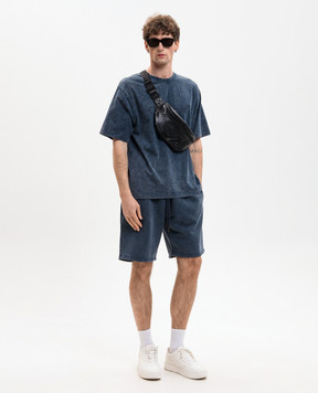 Off-White Синя футболка з вінтажним ефектом 44MAA120S26J009