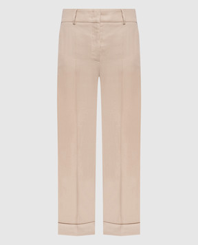 Peserico Бежевые брюки из льна A0407602606