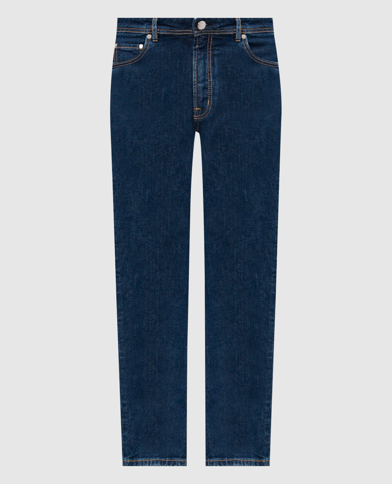 

Синие джинсы с логотип патч, Синий, Прямые джинсы