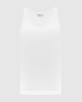 Brunello Cucinelli Белый топ с цепью мониль M0T18DO100