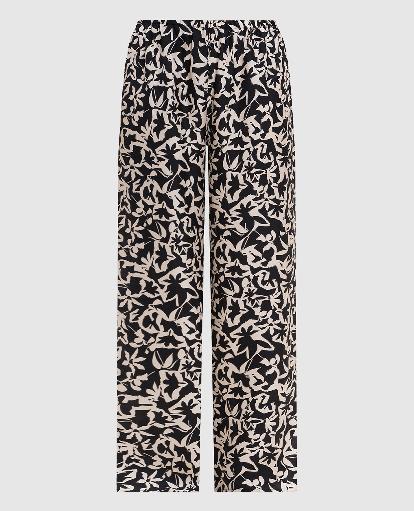 Черные брюки Loreto из шелка в принт
