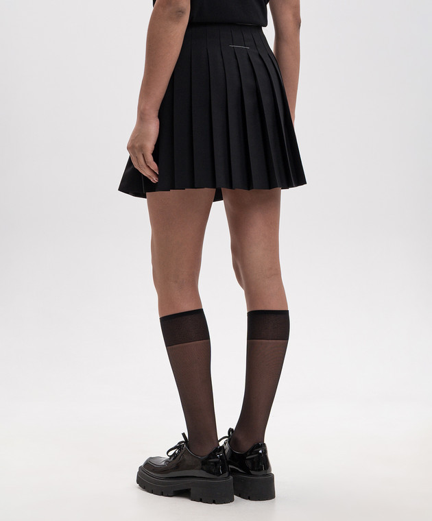 Maison Margiela MM6 Чорна спідниця-плісе з вовною S52MC0024M35436 зображення 4