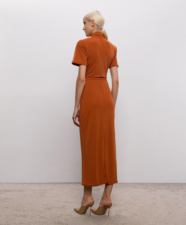 Rowen Rose Коричневое платье миди RRJ101L изображение 4