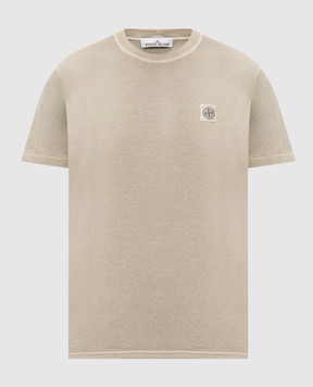 Stone Island Бежевая футболка с нашивкой логотипа L2S152100026S0057