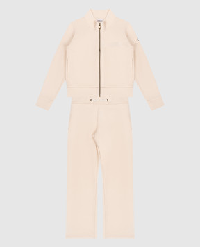 Moncler ENFANT Дитячий бежевий спортивний костюм з логотипом L19548M0000689AKM1214