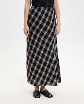Y`S Yamamoto Чорна спідниця максі в клітинку YKS42531
