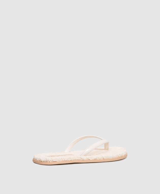 Ermanno Scervino Бежеві шкіряні лаковані шльопанці D488Z745KRH зображення 3