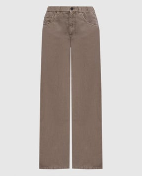 Brunello Cucinelli Коричневые джинсы с льном ML996P4053