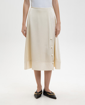 Jil Sander Бежевая юбка миди J01MA0168J76018