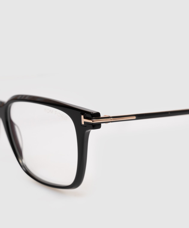Tom Ford Чорна оправа для окулярів з монограмою FT6124B зображення 4
