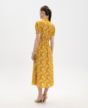 Jacob Lee Жовта сукня із шовку в квітковий принт з коміром-аскот WSS0082SS26DLCF