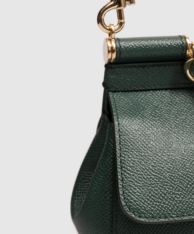 Dolce&Gabbana Зеленая кожаная сумка-мини Sicily BB7116B1001 изображение 4