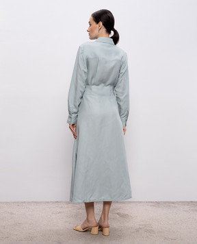 Woolrich Зеленое платье-рубашка с льном CFWWDR2019FRUT3043