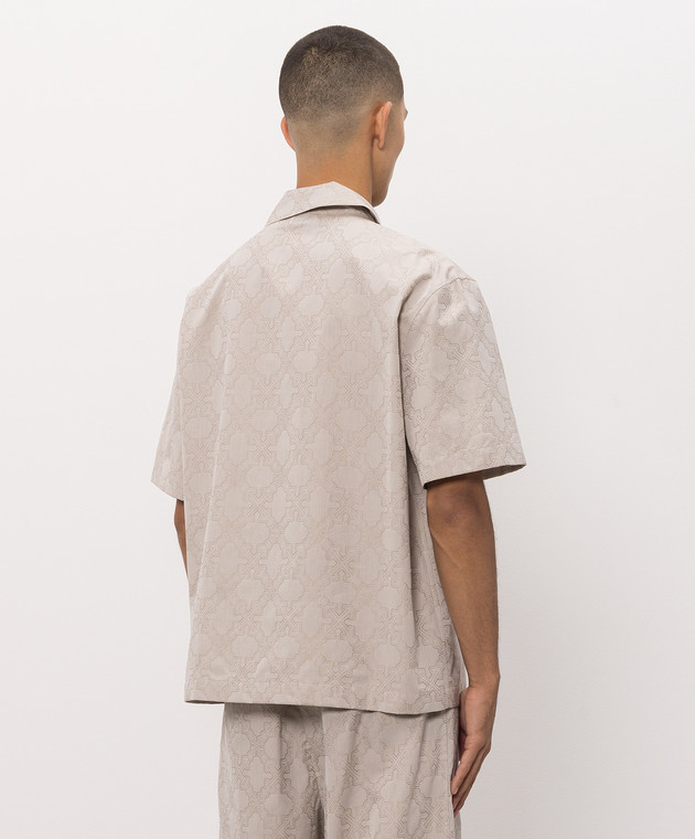 Off-White Бежевая рубашка в логотип шаблон 44MGG01QF26F004 изображение 4