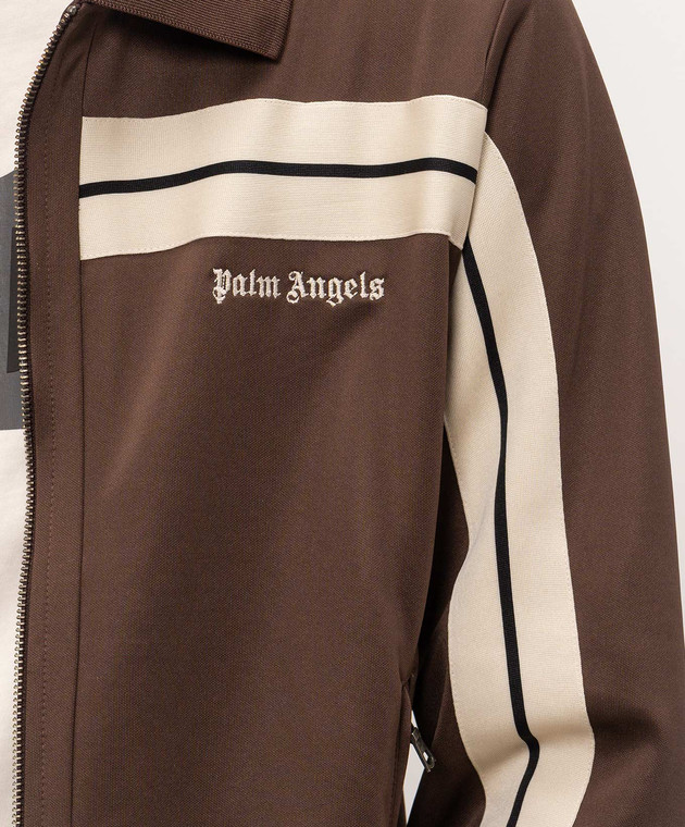 Palm Angels Коричневая спортивная куртка с вышивкой логотипа PAMBD003FB001 изображение 5