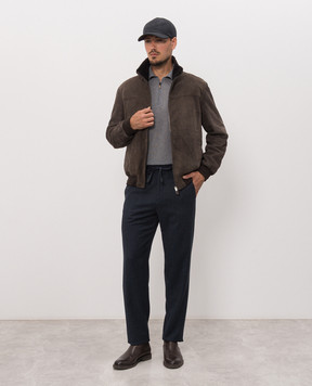 Canali Сині штани з вовни AR03472V91659