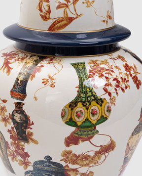 Lamart Біла порцелянова ваза з кришкою 1037986