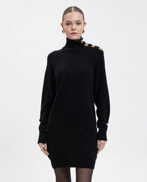 Balmain Чорна сукня з кашеміру та вовни FF0R9382KI87