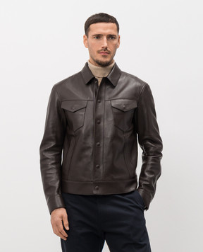 Tom Ford Коричнева шкіряна куртка LBI004LMG033