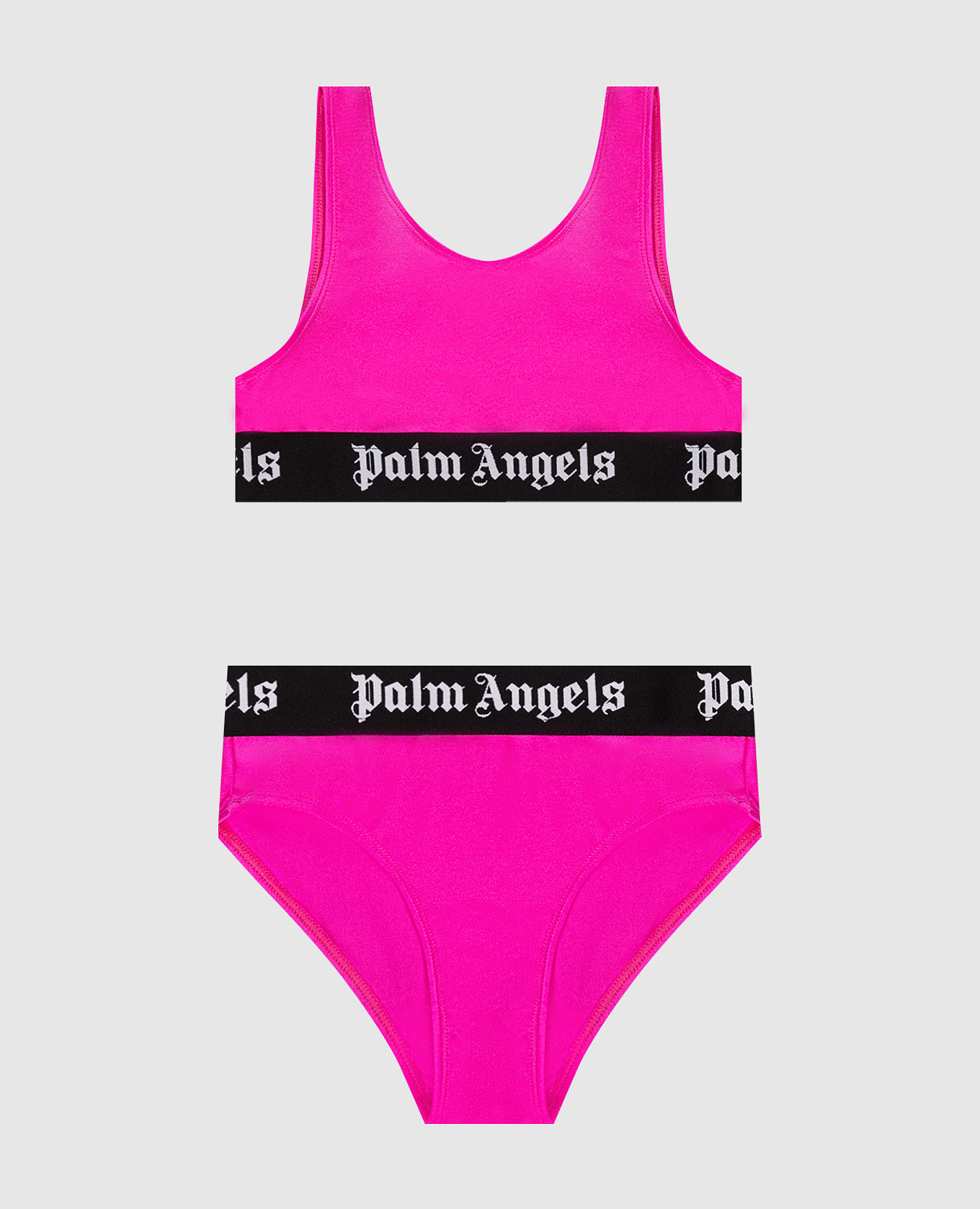 Детский розовый купальник с узором логотипа