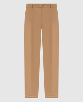 Moncler Коричневые брюки с нашивкой логотипа L10912A0002154ARP