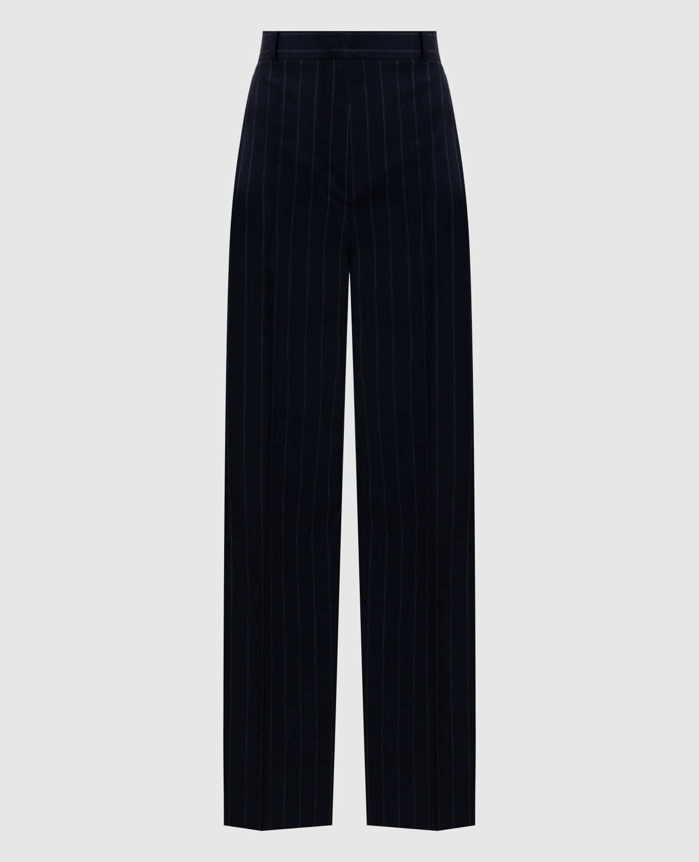 Сині штани ENFASI з вовни в смужку