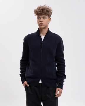 Moncler Синий кардиган из шерсти и кашемира L20919B00013M4281