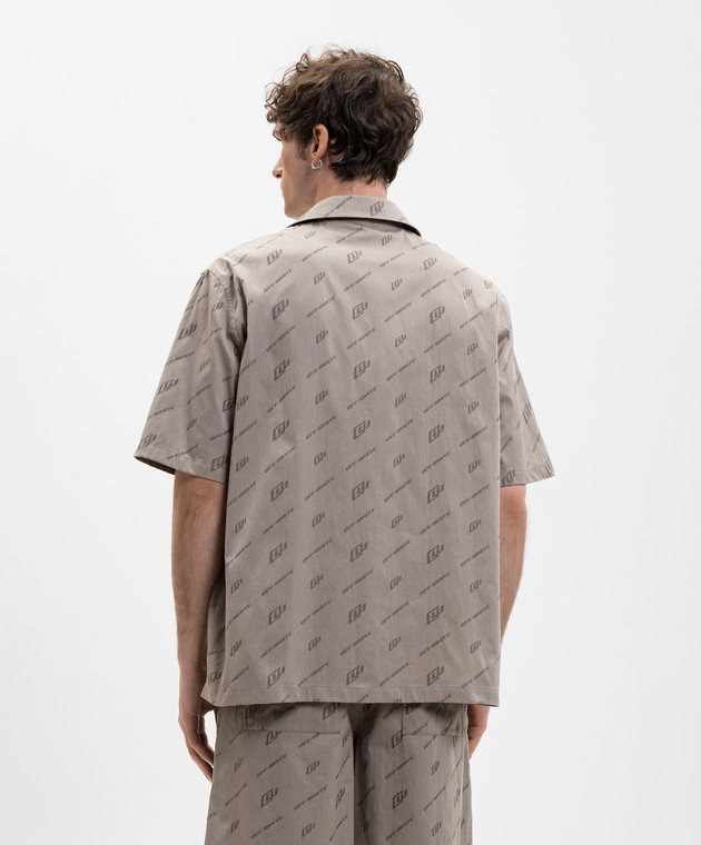 Off-White Сіра сорочка у візерунок 44XGG01FS26F008 зображення 4