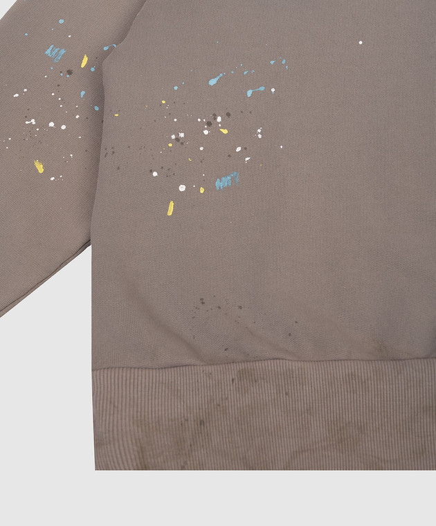 Maison Margiela MM6 Дитячий коричневий світшот з принтом у вигляді плям фарби M61006MM07K зображення 3