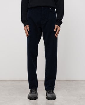 Stone Island Сині вельветові штани з патчем логотипа K2S15J100005S0J10