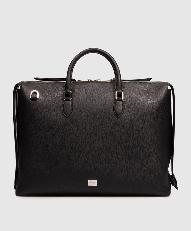 Dolce&Gabbana Чорний шкіряний портфель Vittoria BM2706A0370