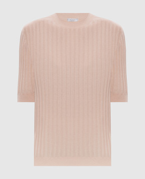 Peserico Бежевий топ в рубчик з люрексом A99096F1809310