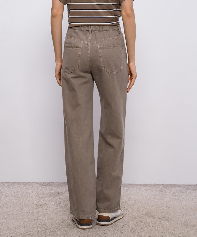 Brunello Cucinelli Коричневые джинсы с льном ML996P4053 изображение 4
