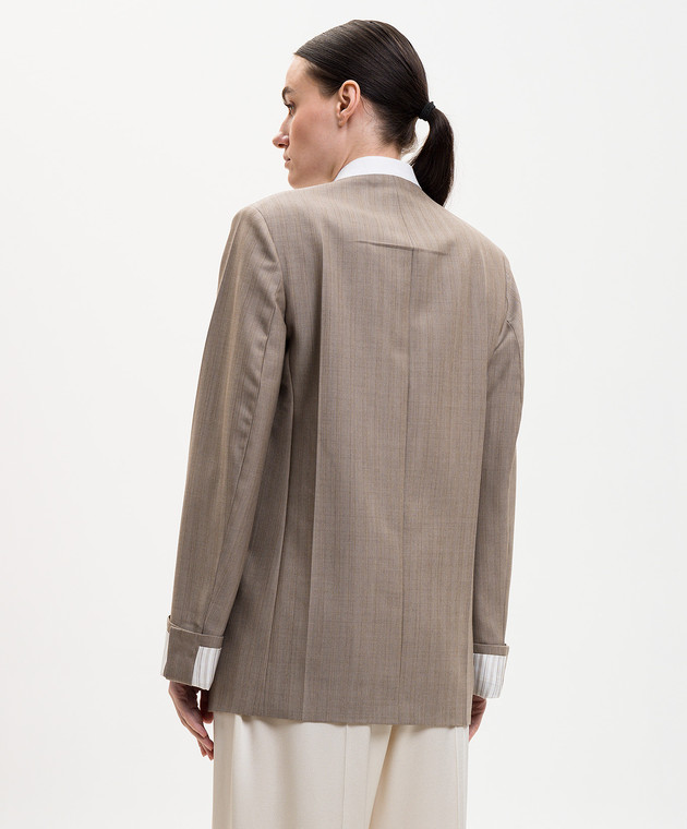 Victoria Beckham Коричневий жакет з вовни 1226WJK007214A зображення 3