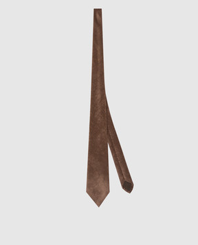 Brunello Cucinelli Коричнева вельветова краватка MP547B3C99