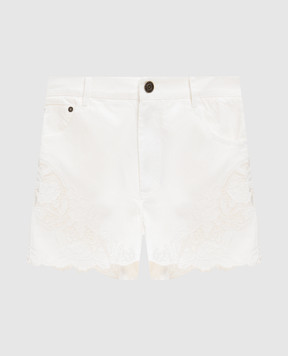 Twinset Білі джинсові шорти з вишивкою 261TT2462