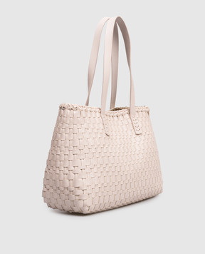 Dragon Розовая кожаная плетеная сумка-тоут Salvage DGS68171