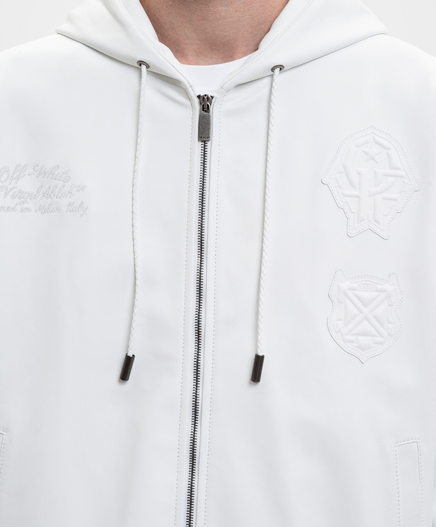 Off-White Біла шкіряна куртка 44XJA13RS26L003 зображення 5