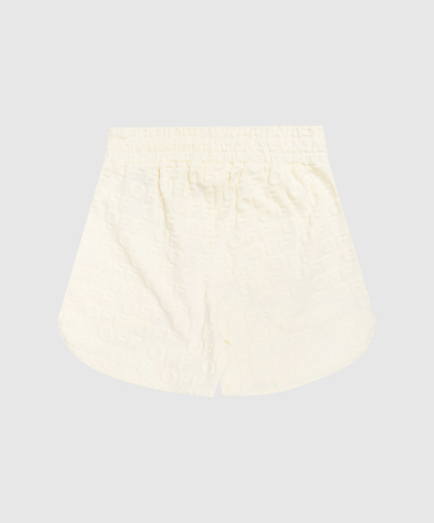 Off-White Дитячі жовті шорти в тканий візерунок OFF 44GCI001S26J001 зображення 2
