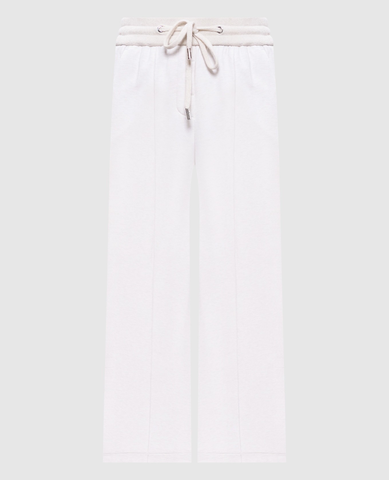 Белые меланжевые спортивные штаны