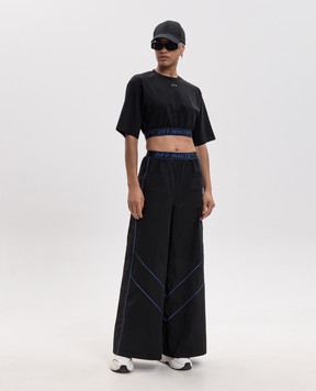 Off-White Чорна укорочена футболка 2FA00610T