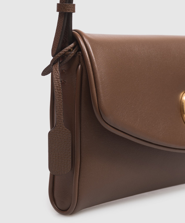 Valentino Коричнева шкіряна сумка Devain 9W2B0T31ABM зображення 7