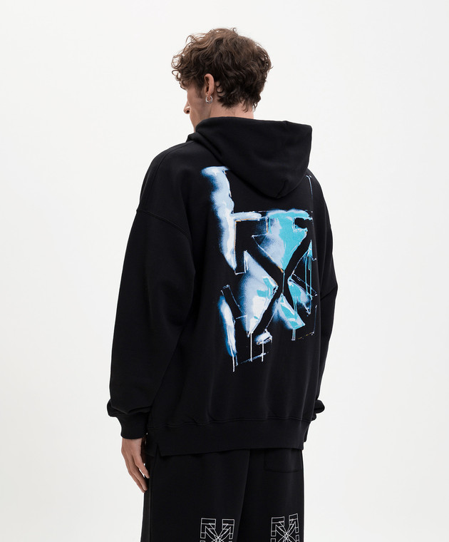 Off-White Чорне худі з емблемою 3D Spray 44MBB085S26F00G зображення 4