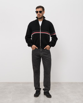 Versace Черная спортивная куртка с вышивкой логотипа 10257421A18340
