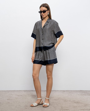 Peserico Синя блуза в принт S0604108190