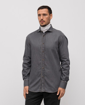 Brunello Cucinelli Сіра сорочка з бавовни MR6831718