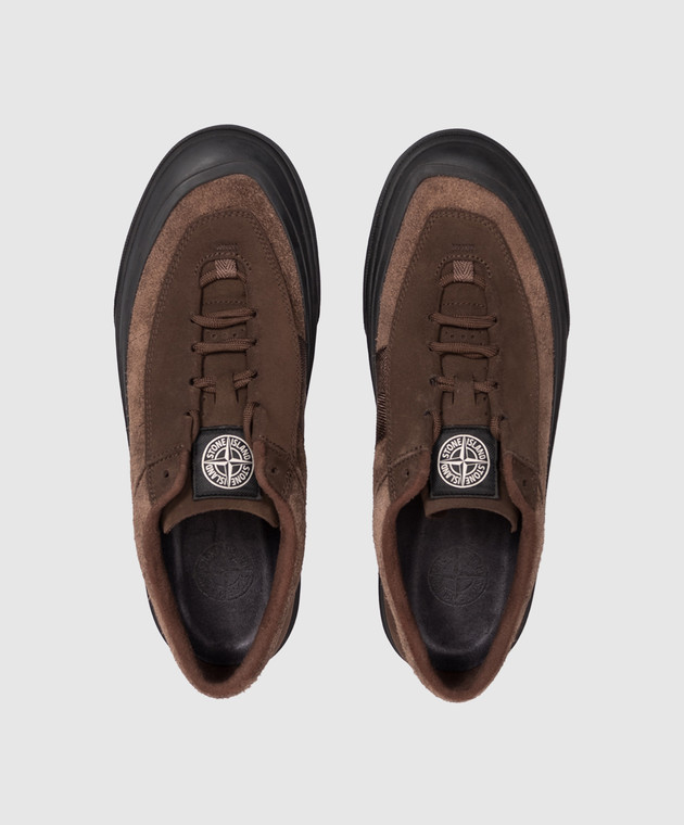 Stone Island Коричневі замшеві кросівки L2SFWS100020S0539 зображення 4