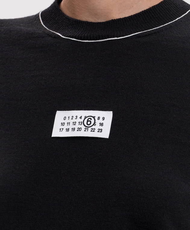 Maison Margiela MM6 Черный джемпер с шерстью S52HL0066M13037 изображение 5