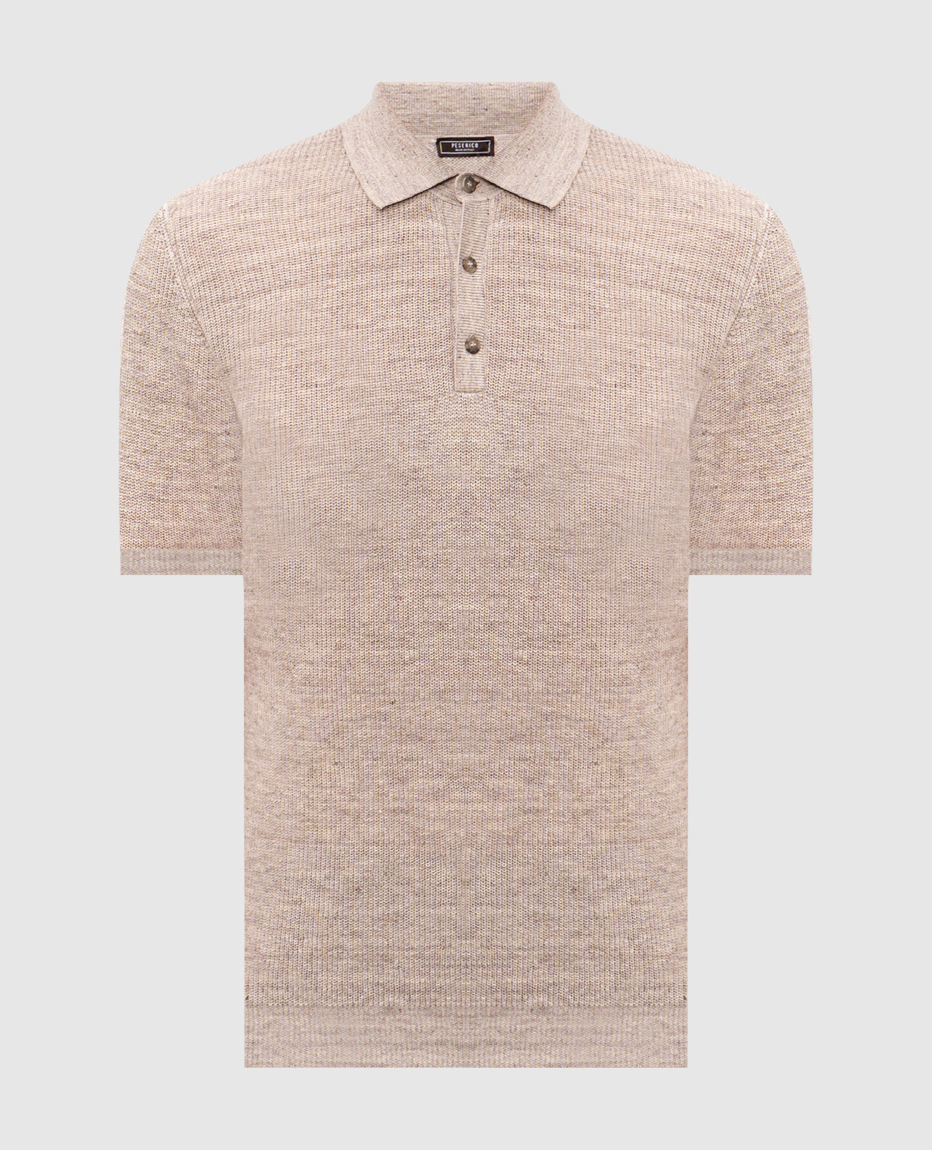 

Бежевое поло с леном, Бежевый, Поло